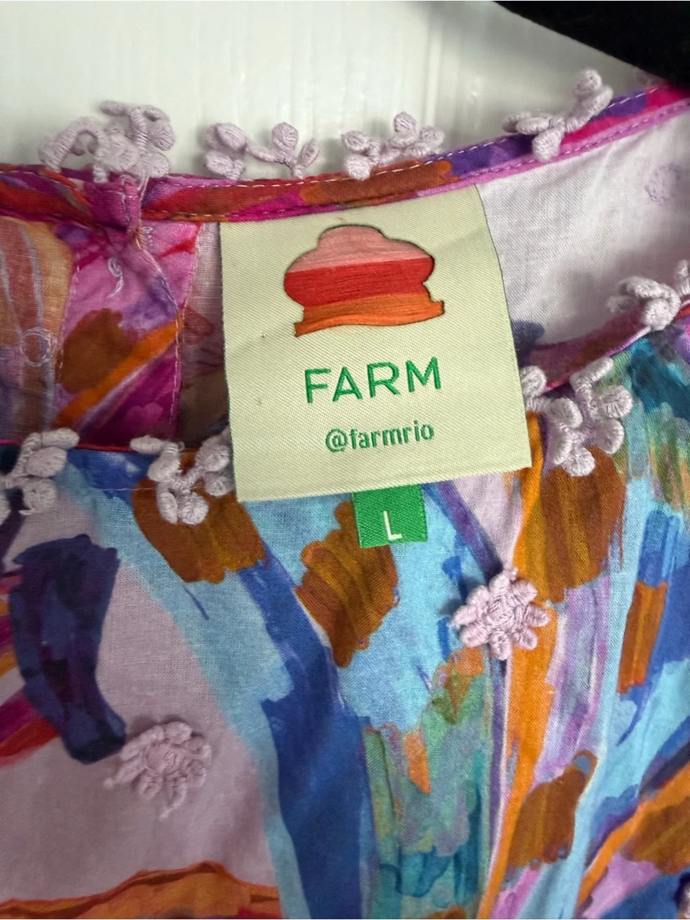 FARM Rio Colored Bananas Puff-Sleeve Blouse